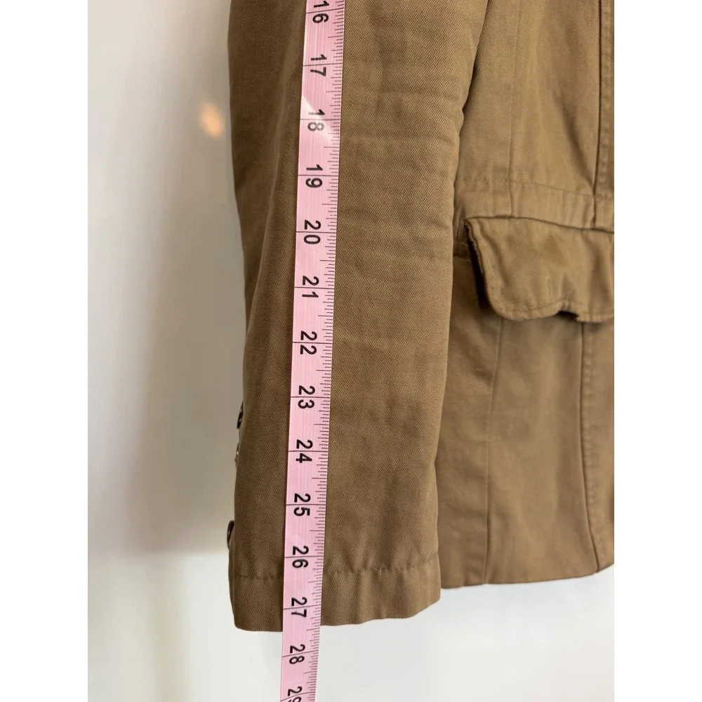 ZARA MAN Brown Cotton Twill Blazer L Single-Breasted Two-Button Notch Lapel